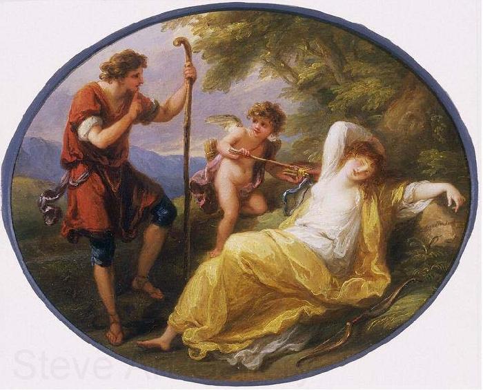 Angelica Kauffmann A Sleeping Nymph Watched by a Shepherd